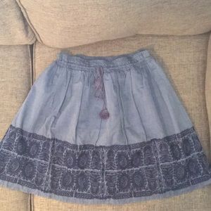 J Crew Soft 100% chambray cotton fully lined skirt